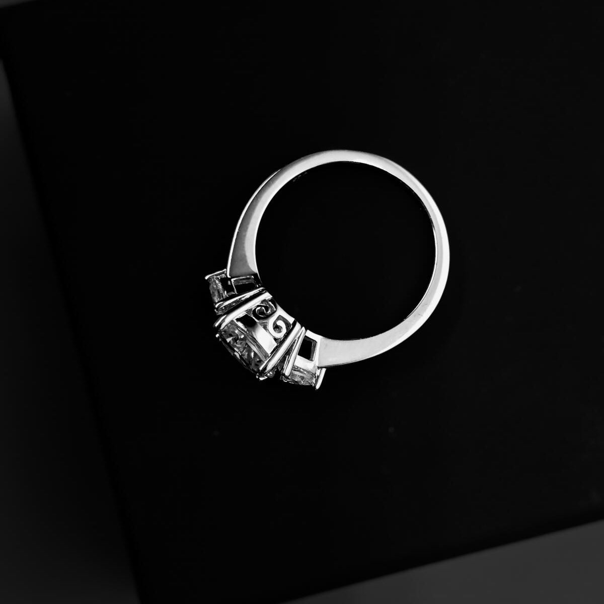 Moissanite Solitaire Ring with Platinum Overlay D Colour VVS