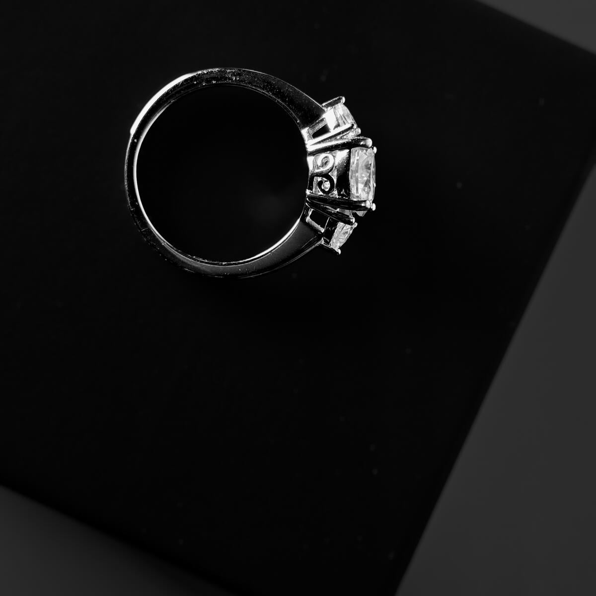 Moissanite Solitaire Ring with Platinum Overlay D Colour VVS