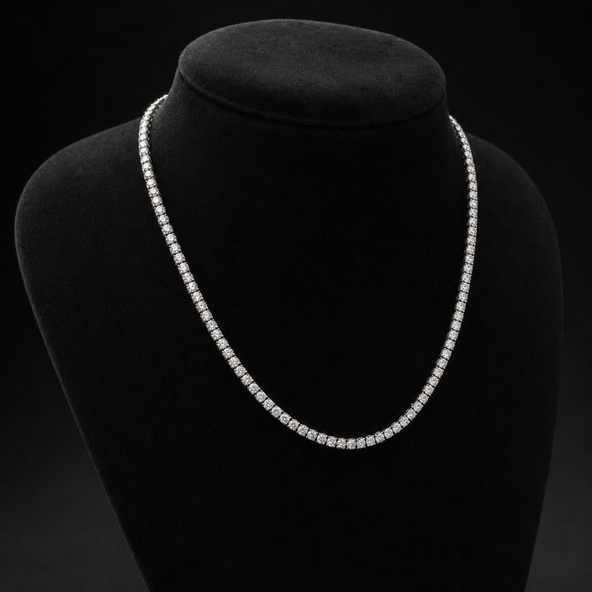 Platinum Overlay Moissanite Tennis Necklace - 20 inch, 4mm