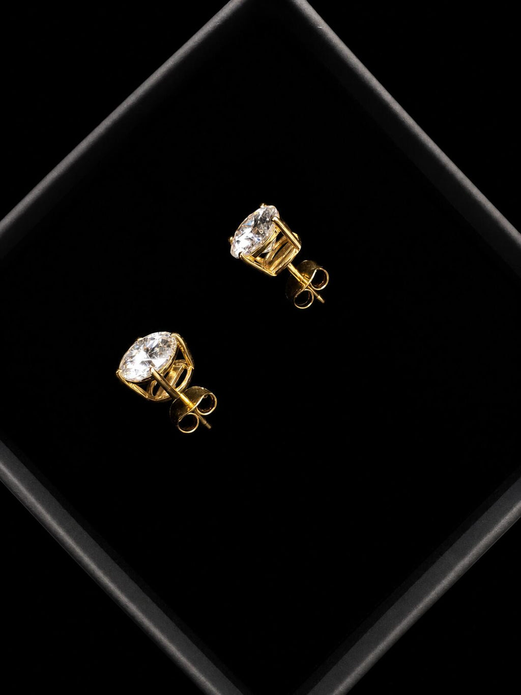 Classic Moissanite Stud Earrings 18ct gold overlay
