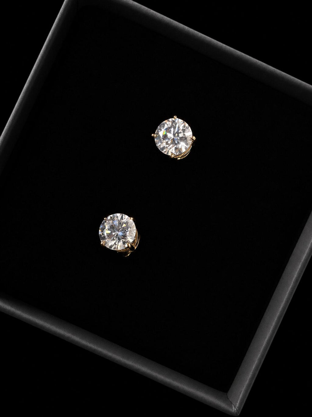 Classic Moissanite Stud Earrings 18ct gold overlay