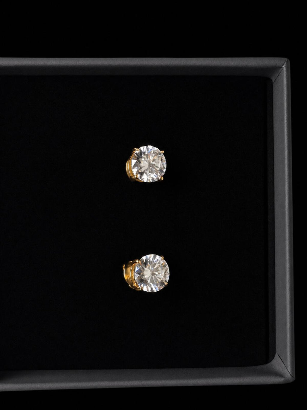 Classic Moissanite Stud Earrings 18ct gold overlay