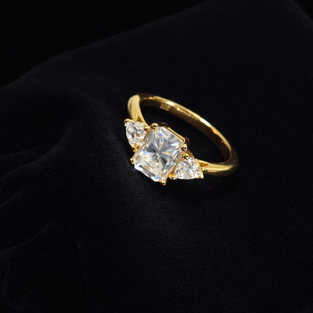 2.5ct Moissanite Trilogy Engagement Ring | GRA Certified