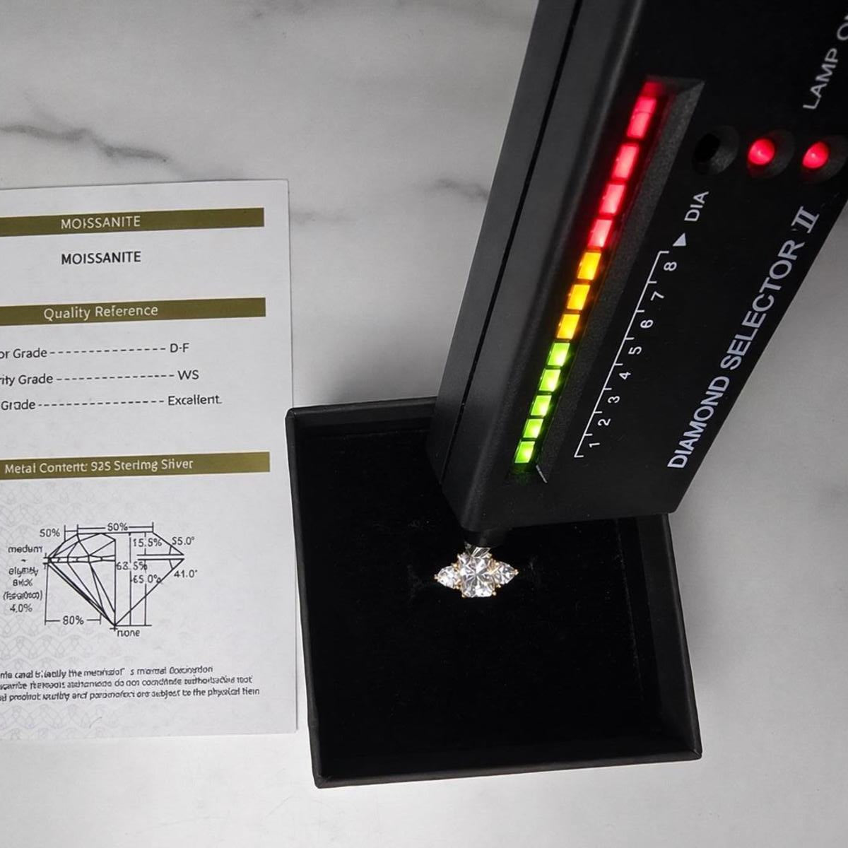 2.5ct Moissanite Trilogy Engagement Ring | GRA Certified