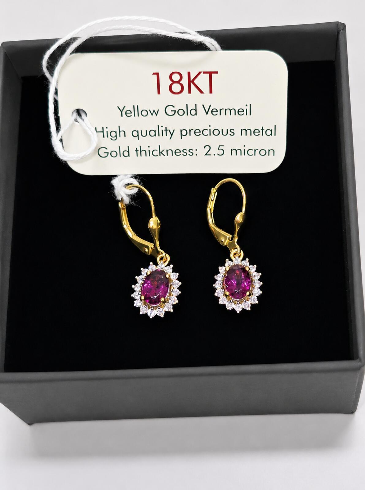 2.26tcwEmber Purple Garnet with Moissanite 18kt Gold Vermeil