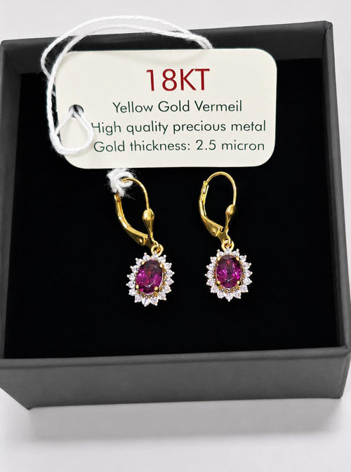 2.26tcwEmber Purple Garnet with Moissanite 18kt Gold Vermeil