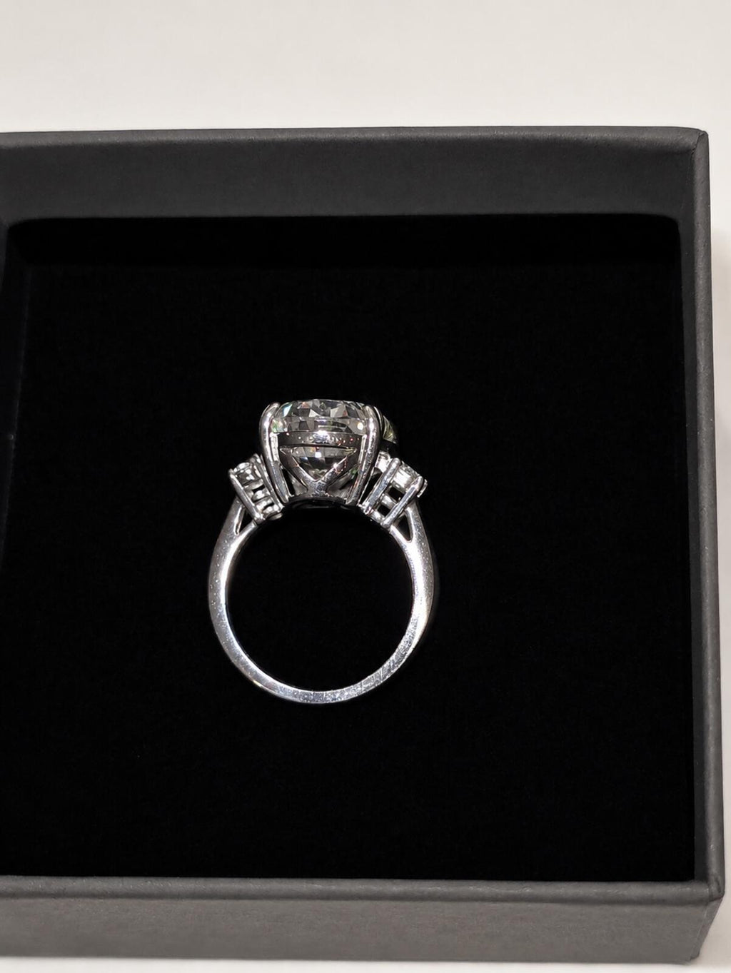 Oval Cut 10.48ct Moissanite Ring with Platinum Overlay