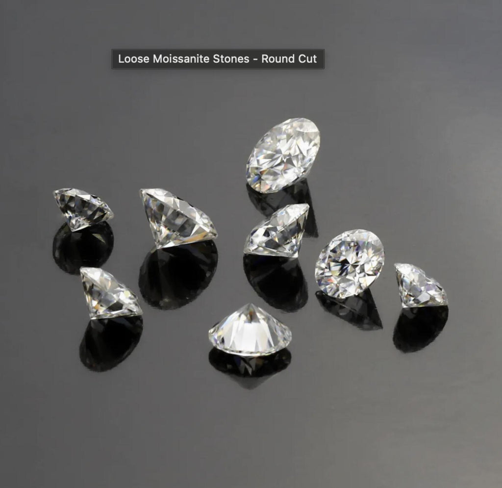 2 Ct Moissanite Clear White VVS D Color Round Brilliant Cut