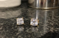 Square Cut Stud Earrings 2ct 14k gold finish