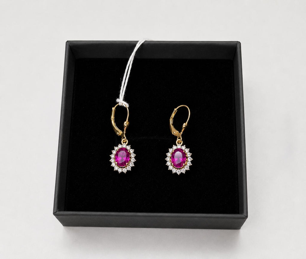 2.26tcwEmber Purple Garnet with Moissanite 18kt Gold Vermeil