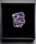 Handcrafted Amethyst Crystal Ring with Platinum Overlay