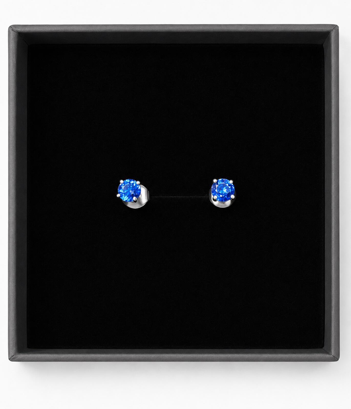AAA Natural Kashmir Kyanite Stud Earrings 0.7ct 6mm