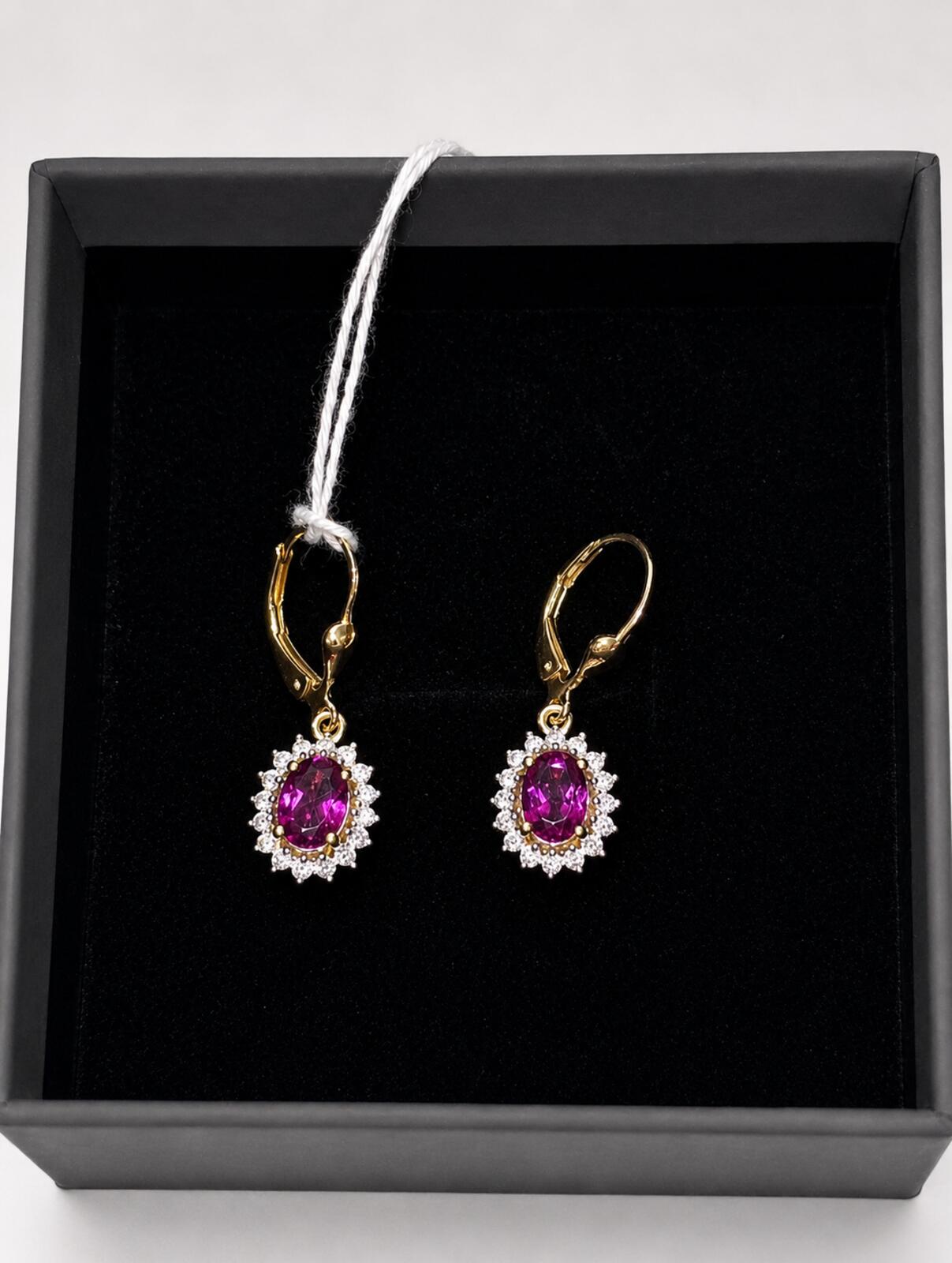 2.26tcwEmber Purple Garnet with Moissanite 18kt Gold Vermeil