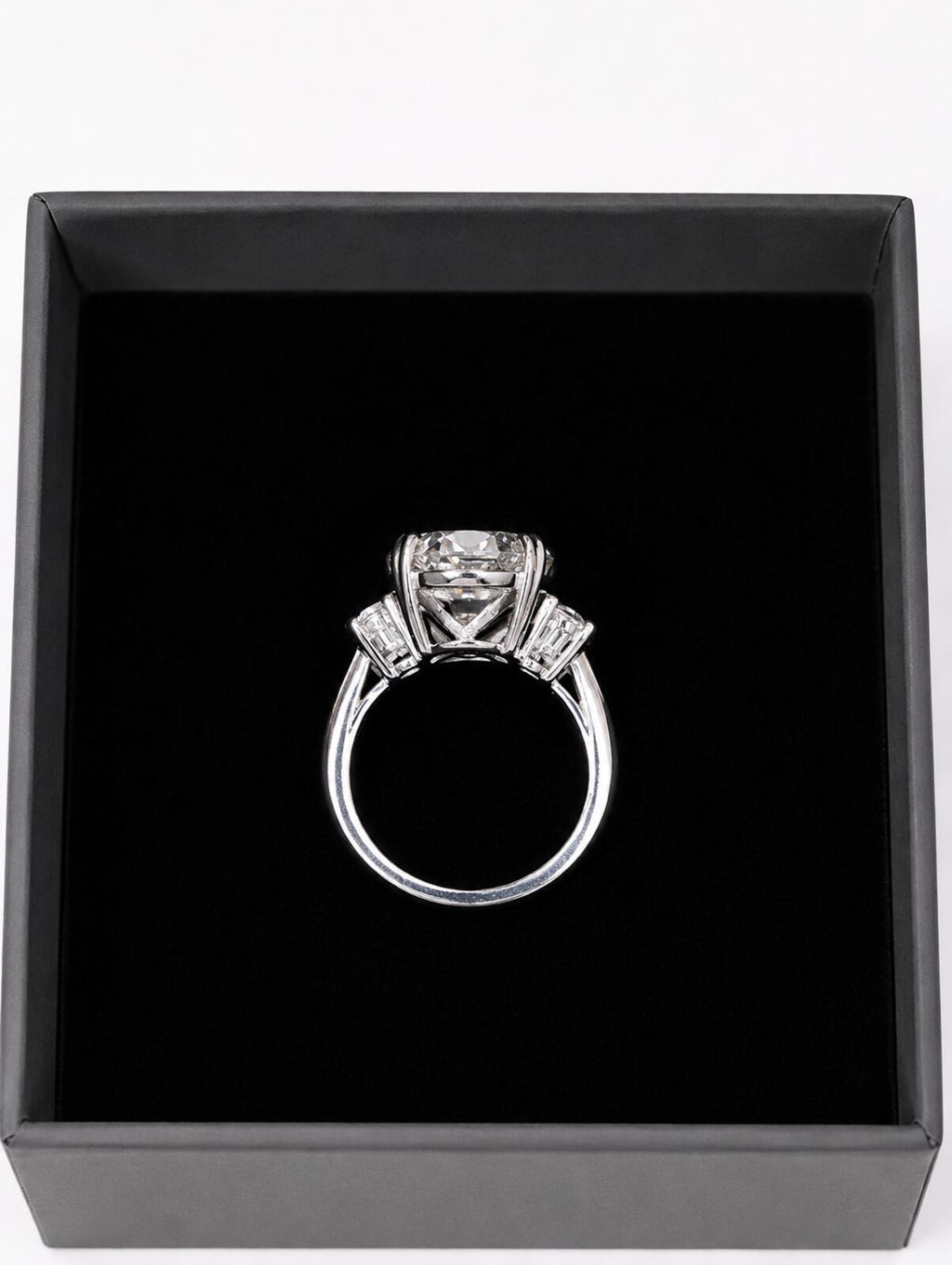 Oval Cut 10.48ct Moissanite Ring with Platinum Overlay