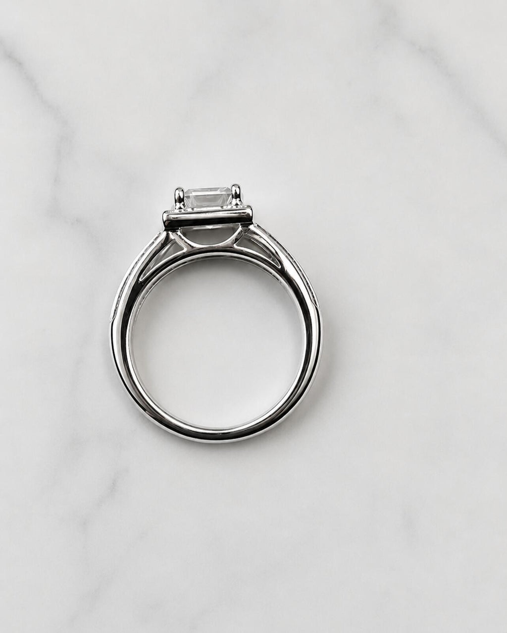2.63ct Princess Cut Moissanite Halo Ring