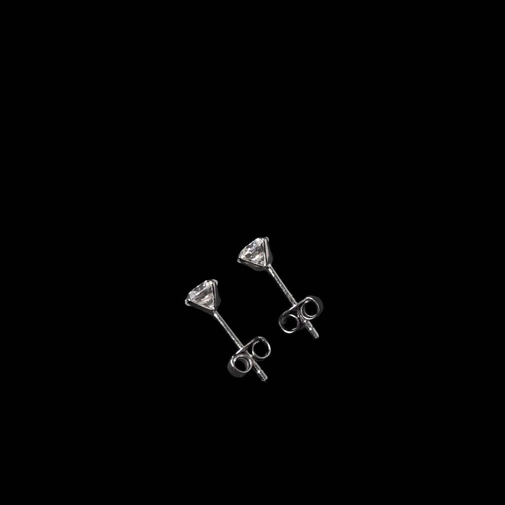 5mm Moissanite Stud Earrings | D Colour VVS1 |Rhodium Plated