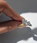 2.4ct TCW moissanite toi-et-moi ring platinum overlay